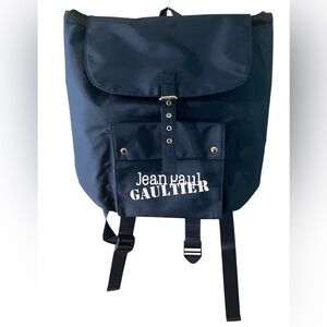 Jean Paul Gaultier Backpack Nylon Navy Blue Large Travel Bag
